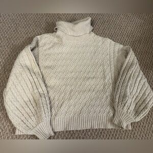 Cozy Taupe Cable Knit Sweater
